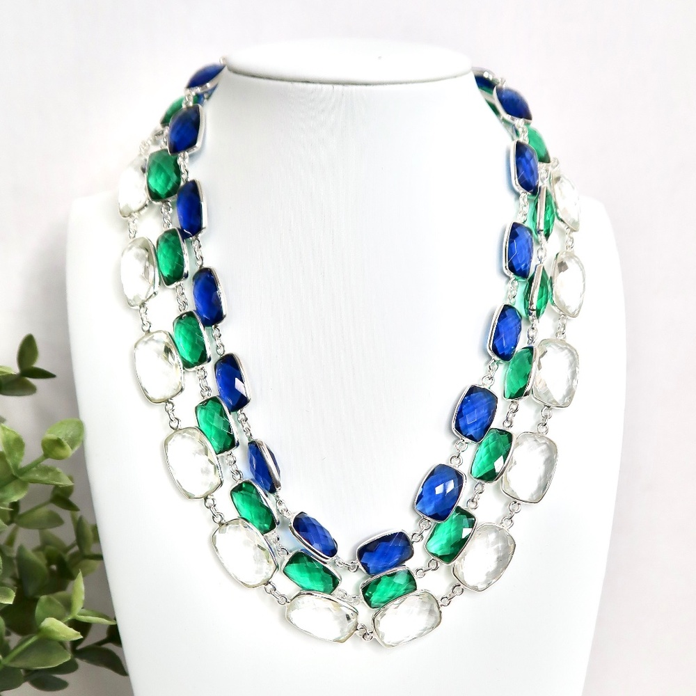 New Sterling Rock Candy Riviere Station Necklace